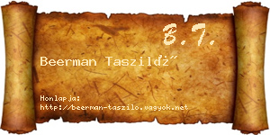 Beerman Tasziló névjegykártya